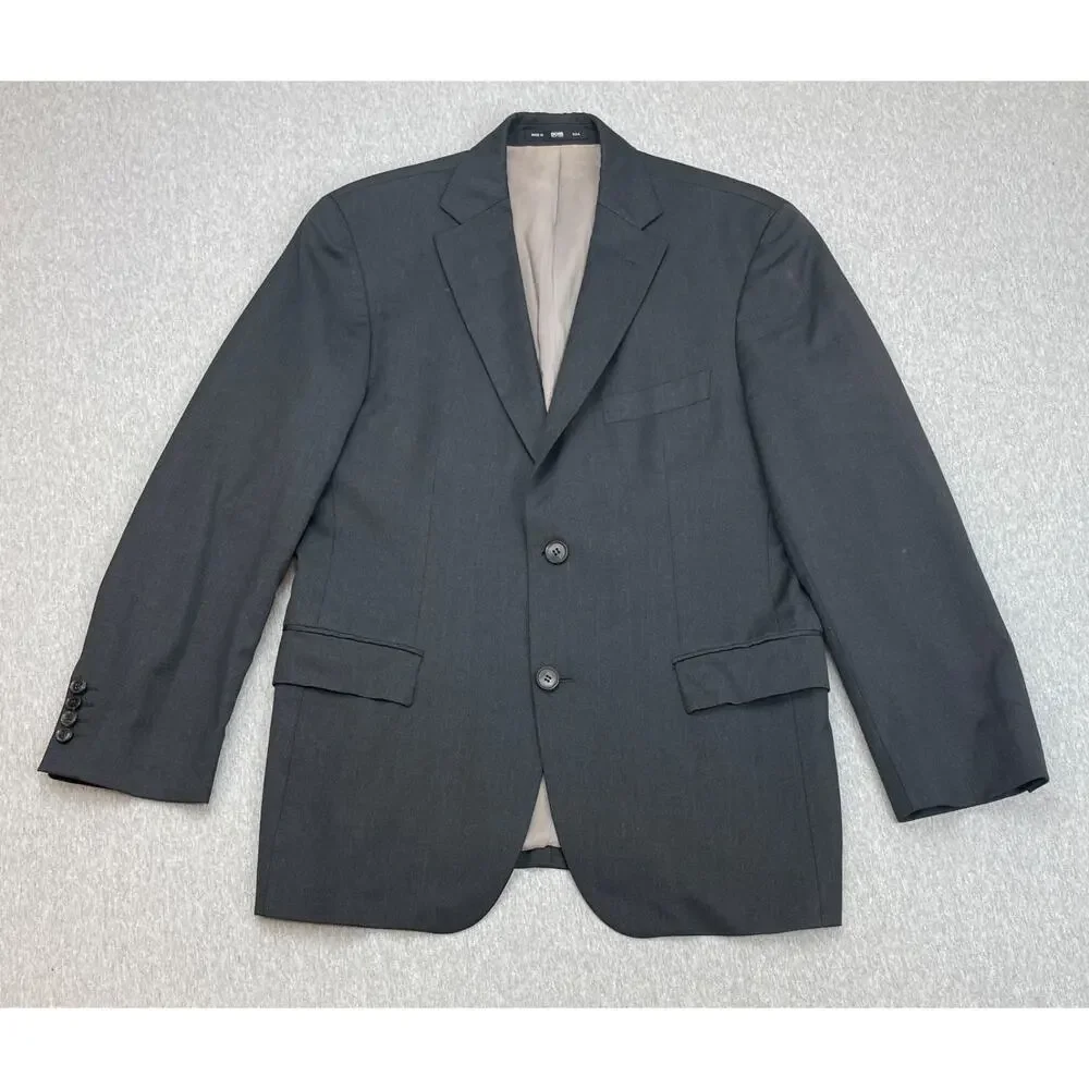 Hugo Boss Blazer Mens 38S Gray 100% Super 100 Wool 2-Button‎ Single Breasted